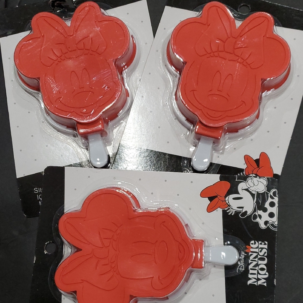 Disney's Minnie Mouse red silicon ice pop makers mold 3pack brand new